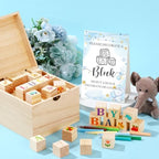 Marsui 136 Pcs Baby Shower Blocks to Decorate Game Kit, Blue Elephant - Image 5