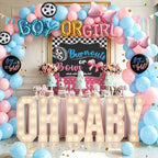 4FT OH BABY +Blue Pink Balloon Marquee Light-Up Letters, oh baby lettersg ender reveal decorations gender reveal decorations by Unknown