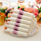 100 Pack Pre Rolled Rose Gold Plastic Silverware Set with Napkins,Disposable Wrapped Heavy Duty Cutlery Set for Wedding Birthday Party-100 Forks,Knives,Spoons,Utensils Set,Plasticware Bulk - Image 5