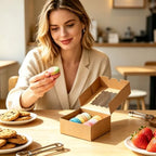 5x5x2.5 Auto-Popup Small Cookie Boxes with Window, Brown, 60 Pack - Image 3