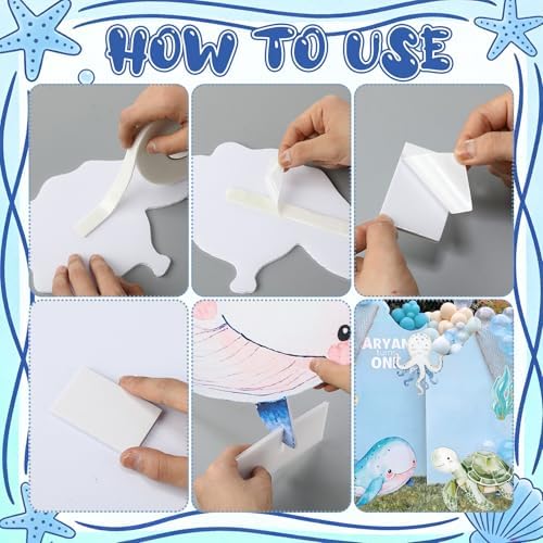 Eaasty 5 Pcs Under the Sea Party Decoration, 12-28" Ocean Animal Cutouts - Image 4