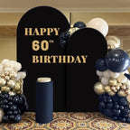 Set of 2 Arch Backdrop Cover 7.2FT, 6FT Black and Happy 50th 60th 70th Birthday Decal Sign - Adjustable Arch Covers Stretchy Backdrop for Wedding Birthday Party Baby Shower Decoration - Image 3