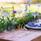 Tuanse 40 Pack Gold Acrylic Wedding Table Numbers 1-40 Clear Stand with Calligraphy Holders - 4 x 6 Inch Acrylic Table Signs for Wedding Reception Centerpieces - Image 5