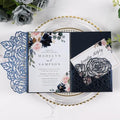 50pcs 250GSM Tri-Fold Wedding Invitations with Envelopes and RSVP Cards by Maffily