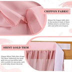 14FT Chiffon Table Skirt Sheer Tablecloth for Wedding 1st Baby Girl Birthday Party Bridal Shower Decoration Dusty Rose - Image 3