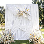 12 Panels 5x14ft White Backdrop Curtains for Parties, Wrinkle Free Polyester White Photo Backdrop Drapes 14 ft Long Back Drop Cloth for Wedding Birthday Photography Background Party - Image 3