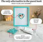 Blue Wedding Guest Book Alternative, Guest Book Wedding Reception, Wedding Guest Book with Wooden Hearts Guest Book Signs for Wedding Anniversary Birthday Party Baby Shower - Image 4