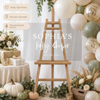 Andaz Press Custom Large Baby Shower Welcome Sign, 16" x 24", Classic Brushstroke Personalized Acrylic Signage for Gender-Neutral Sprinkle, Fall Decorations - Image 2