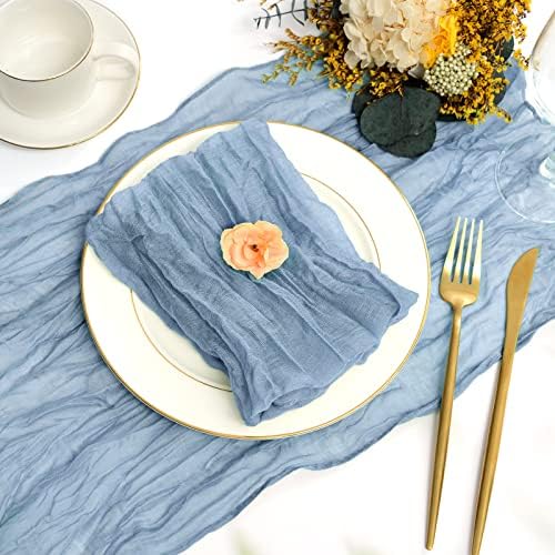 fani 60 Pack Gauze Cheesecloth Napkins, 20 x 20 in, Dusty Blue - Image 3
