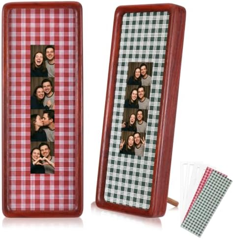 Lineshading 2 Pcs Wood Photo Strip Frames 12×4 Inch, Red Green Plaid by Lineshading