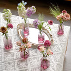 Bud Vases Set of 12, Small Purple Vase Glass Vases for Flowers Vintage Ribbed Colored Wedding Flower Vase for Decor in Bulk Decor Bridal Shower Centerpieces Home Table Decoration - Image 4