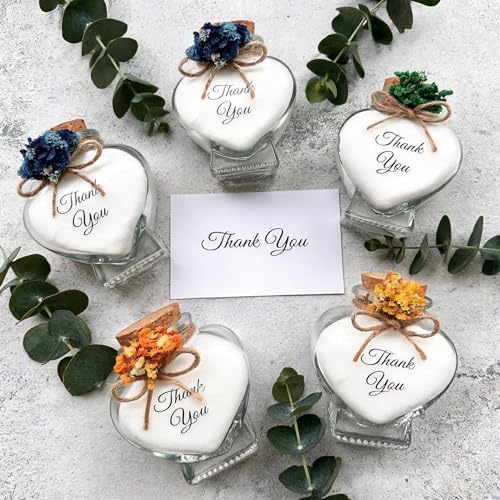 Wedding Candle Favors for Guest, 12 Set of Glass Heart Candles Bridal Shower Gifts for Guest Bulk, - Image 6