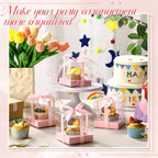 Thenshop 50 Pcs Clear Cupcake Boxes Individual 3.5 Inch, Pink - Image 4