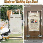 Blcak Wedding Sign Holder Adjustable Welcome to Our Wedding Sign Stand 68”x31”x 20”,Heavy Duty Easel Stand for Sign Include 6 Sign Hanging Straps &1 Storage Bag&Ground Stakes for Signs and Posters - Image 6