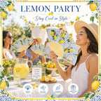 Leinuosen 51 Pcs Wedding Favors for Guests Bulk Capri Lemon Paper Fans - Image 4