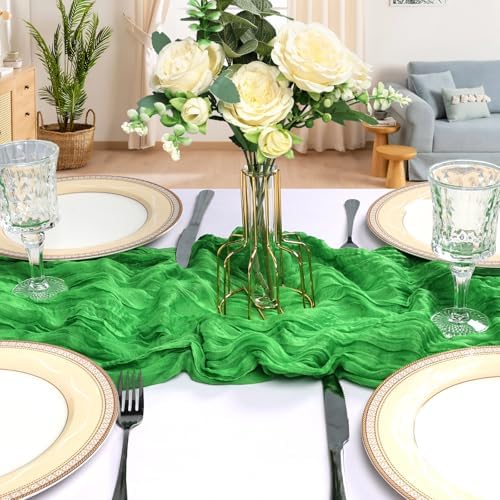 12 Pack 10Ft Green Cheesecloth Table Runner 23 x 120 Inch - Image 4