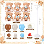 6 Sets Bear Baby Shower Decorations, Centerpieces,Blue - Image 2