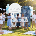 Moukeren Blue Jean Baby Arch Backdrop Cover 6ft and 7.2ft for Denim and Diamonds Themed Baby Shower Party Gender Reveal Birthday Party Banquet Photo Arches Background Decorations - Image 5