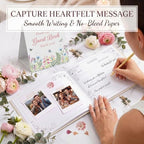 Wedding Guest Book and Vow Book Set Wildflower Embroidered Linen - Image 3