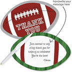Big Dot of Happiness End Zone - Football - Shaped - Baby Shower or Birthday Party Thank You Note Cards with Envelopes - Set of 12 (Pack of 2) - Image 3