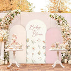 3 Pcs Baby Shower Arch Backdrop Cover Baby in Bloom Photo Background Decor - Image 5