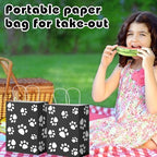 Tenceur 80 Pcs Dog Gift Bags Goodie Paw Puppy Paper Treat Bags Bulk with Handles 10.63 x 4.72 x 7.87 Inch Dog Themed Party Favors Shopping Holiday Kraft(Black) - Image 5