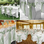 fani Sage Green Satin Chair Straps Bows,60 PCS 7x108 Inch,Chair Sash - Image 6