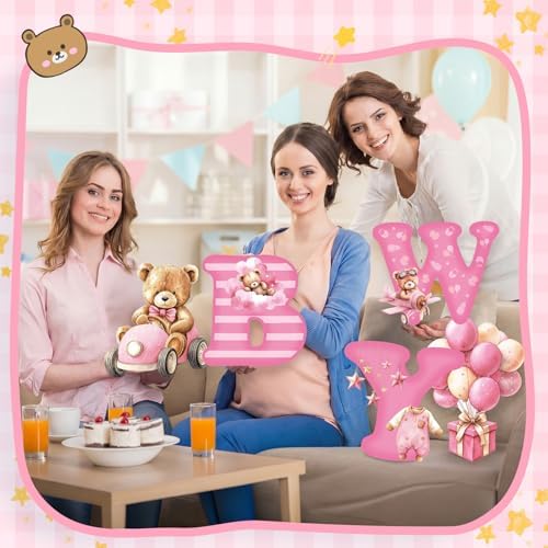 Chumia 13 Pcs Welcome Baby Yard Signs Baby Shower Yard Sign with Stakes, 15 Inch Tall Girl Boy Lawn Sign Gender Reveal Outdoor Decoration Welcome Newborn Announcement for Party Decorations(Pink) - Image 4