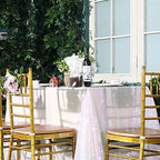 SoarDream Iridescent White Sequin Tablecloth 90"x132" Wedding Table Cloth - Image 4