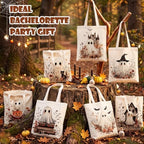 Shinylin 8 Pcs Halloween Boho Wildflower Ghost Tote Bags Trick or Treat - Image 5