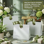 Feifeiya 30 Pcs Small Dusty Green Gift Bags with Ribbon Handle - Image 5