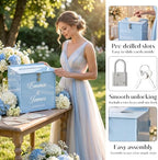 OASF&QPPTY Custom Wedding Card Box with Lock, Elegant Personalized Wedding Card Box for Reception, Graduation, Baby Shower - Secure PVC Money Box for Cards and Well Wishes, Elegant Party Table Decor - Image 5