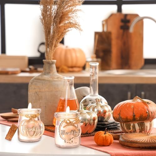 Tondiamo 20 Pcs Fall Candles Bluebell 1.42 oz with Wooden Thankful Tag - Image 5