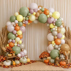 Dusty Green Orange Balloon Garland, Double Stuffed Sage Nude Blush Mauve Lemon Gold Balloon Arch Kits for Baby Shower Birthday Bridal Wedding Fall Party Decorations by Pinbra