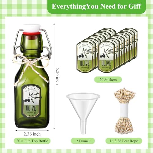 Queekay 20 Pack Mini Swing Top Glass Bottles - Image 2