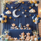 10x10FT Backdrop Curtains with Rod Pockets - Wrinkle Free Photo Stage Backdrop 2 Panels Curtains Drapes for Photography Wedding Party Baby Shower Decorations (Navy Blue) - Image 7