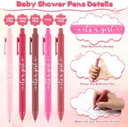 Engrowtic 50 Set Baby Shower Gifts Pens for Guests Bulk Baby Shower Party Favors Retractable Ballpoint Pens with Thank You Cards Gender Reveal Souvenirs Prizes Supplies Return Gifts (Pink Butterfly) - Image 2