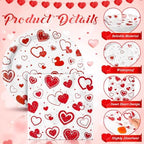 Ziliny 171 Pcs Valentine's Day Party Decorations Serve 24 Red Hearts Paper Plates Napkins Cups Banner Tablecloth Cutlery Valentine Day Anniversary Wedding Baby Shower Party Supplies - Image 5
