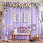 20ft×10ft Wrinkle Free Lavender Purple Backdrop Curtain Drapes, 4 Panels 5ftx10ft Sheer Tulle Chiffon Backdrop Panels Curtains for Wedding Baby Shower Birthday Party Stage Photo Home Decorations - Image 6