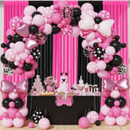 Black and Pink Backdrop Curtain 10x10FT – Sweet & Cool Party Photo Booth Background, Wrinkle Free Studio Backdrop for Girl Birthday, Baby Shower, Beauty Salon Decor - Image 7