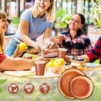 FillTouch 350 Pcs Wood Grain Disposable Plates Fall Party Supplies for 50 - Image 6