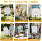 47''Gold Easel Stand for Wedding Sign, Heavy Duty Display for Art & Posters - Image 6