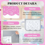 Mindsoft 6 Pack 98.43 ft Baby Shower Papel Picado Mexican Banner Cielito Lindo Party Plastic Fiesta Banner Talavera Theme Decorations for Baby Shower Party Hanging(Pink and White) - Image 3