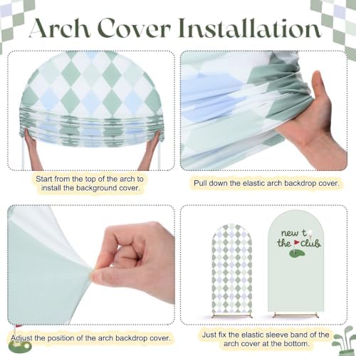 Mindsoft 2 Pcs New to the Club Backdrop Arch Cover, Green - Image 7
