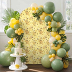 Yellow Summer Arch Backdrop Cover 7.2 ft Modern Bees Honeycomb 2 Sided Wedding Arch Covers Stretchy Backdrop Round Top for Birthday, Party, Baby Shower Decorations by Unknown