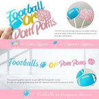 Football Gender Reveal Decorations, Baby Boy or Girl Gender Reveal Party Decor, Football or Pom Poms Backdrop Balloon Banner Tablecloth Cake Topper Box Sash for Touchdown Cheerleader Supplies - Image 5
