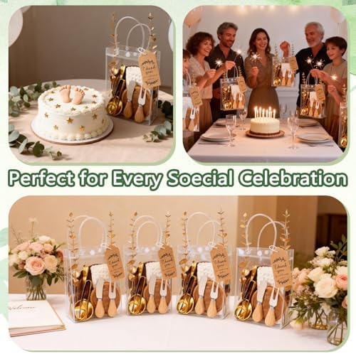 Giftota 6 Sets Baby Shower Prizes for Game Winners - Acacia Wood Cheese Board with Butter Spreaders, Thank You Card and Gift Bags for Wedding Bridal Shower Favors (73 pcs) - Image 7