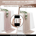 Teruntrue 20 Pack Taupe Cheesecloth Table Runner 17x108 Inch, Boho Gauze Sheer Fabric Cheese Cloth Table Runners for Wedding Party Bridal Shower Baby Shower Birthday Home Decor Garden Farmhouse - Image 7