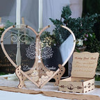 Wedding Guest Book Alternative,with Box and Small Hearts,Personalized Tree Heart Drop Guest Sign for Rustic Wedding Decorations,Anniversary and Birthday(style8, Heart) - Image 5
