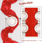 12 Pack 23 x 120 Inch Red Table Runner 10Ft Cheesecloth - Image 6